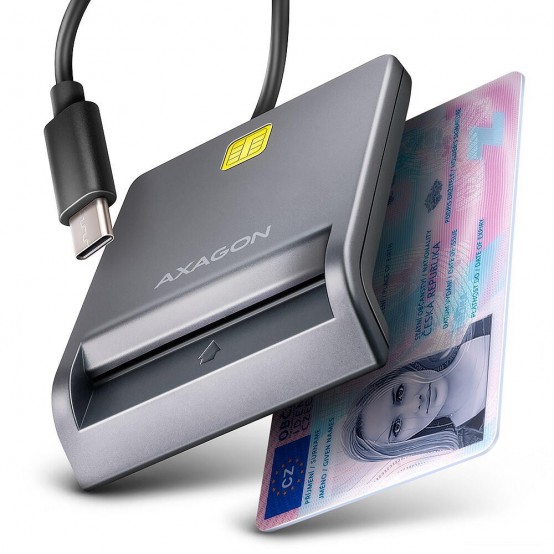 Card reader Axagon Cititor electronic carti de identitate Smart Card FlatReader, USB-C CRE-SM3TC