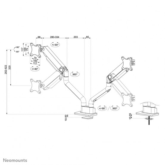 Suport Neomounts  DS70S-950WH2
