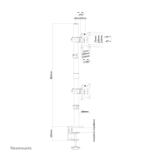 Suport Neomounts  FPMA-D550DVBLACK