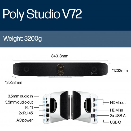 Camera web HP Poly Studio V72 Video Bar AV1E3AAAC3