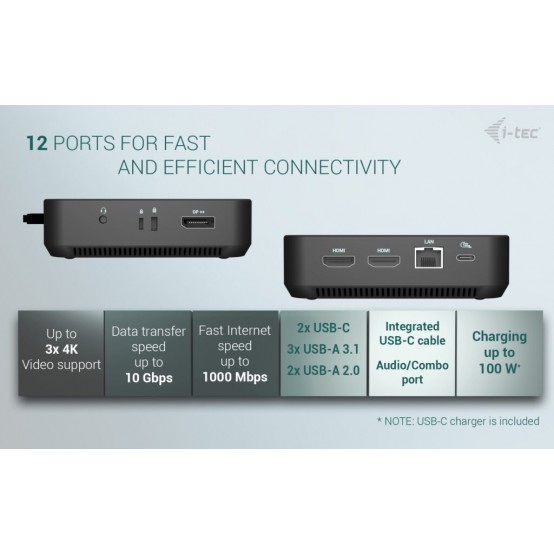 Docking Station iTec C31TRIVIDPRO100WUK