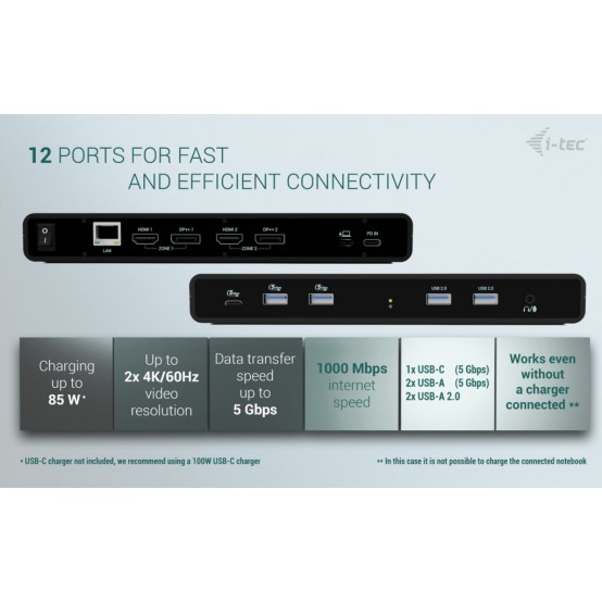 Docking Station iTec CADUA4KDOCKPDB100UK