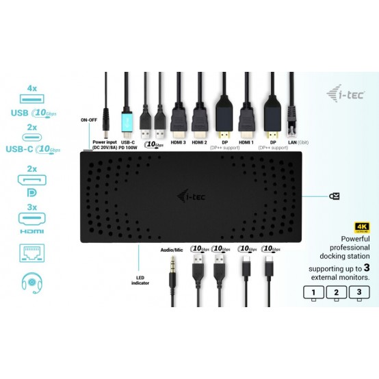Docking Station iTec CATRIPLE4KDOCKPD2UK