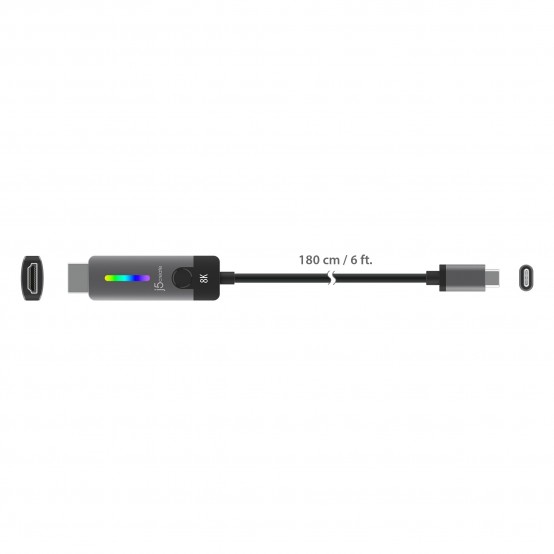 Cablu j5create USB-Cto HDMI 2.1 8K Cable JCC157-N