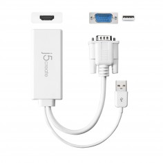Adaptor j5create VGA to HDMI Video Audio Adapter JDA214-N 2