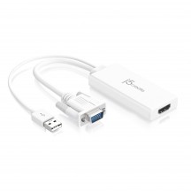 Adaptor j5create VGA to HDMI Video Audio Adapter JDA214-N