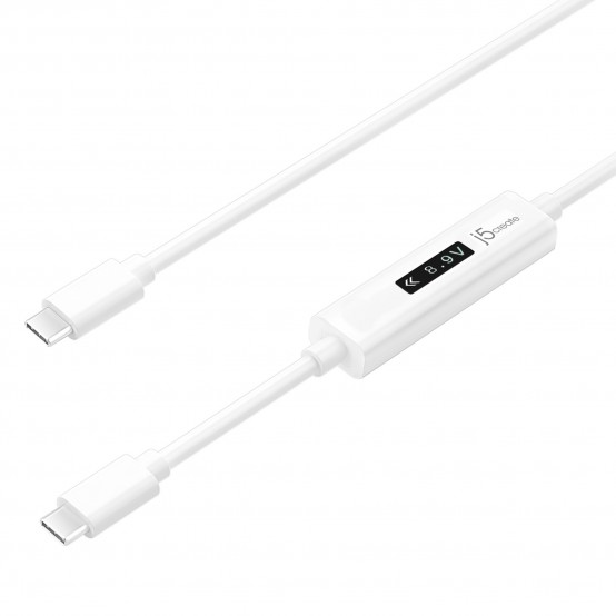 Cablu j5create USB-C Dynamic Power Meter Charging Cable - USB-C to USB-C JUCP14-N