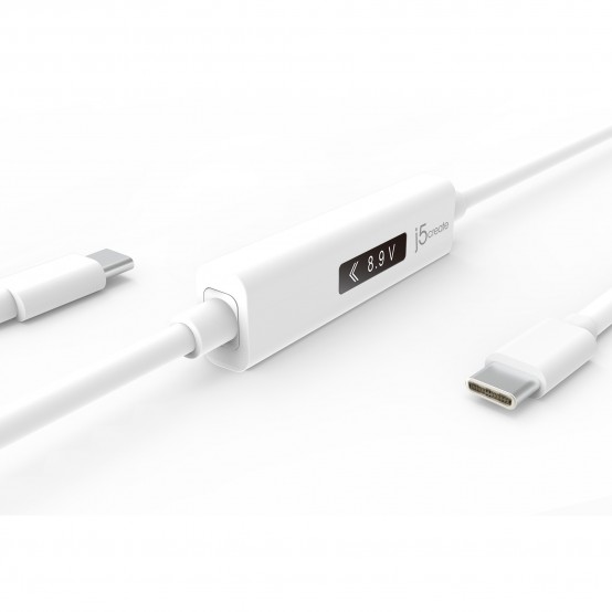 Cablu j5create USB-C Dynamic Power Meter Charging Cable - USB-C to USB-C JUCP14-N