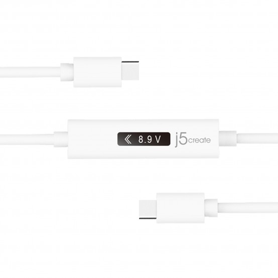 Cablu j5create USB-C Dynamic Power Meter Charging Cable - USB-C to USB-C JUCP14-N
