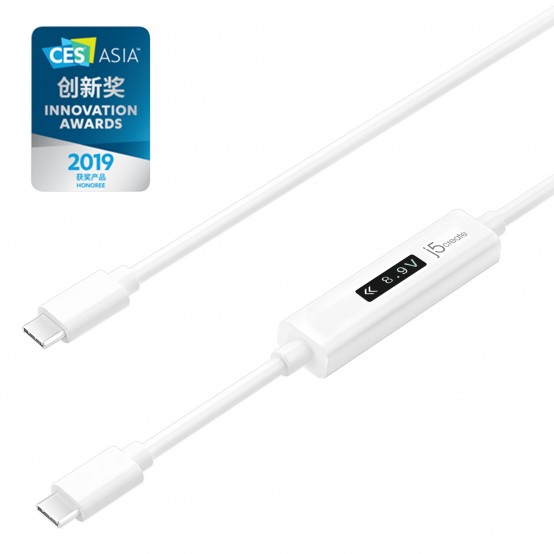 Cablu j5create USB-C Dynamic Power Meter Charging Cable - USB-C to USB-C JUCP14-N