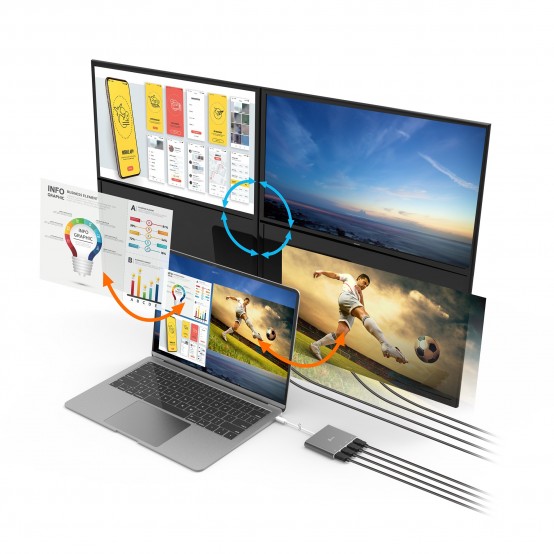 Adaptor j5create USB-C to 4-Port HDMI Multi-Monitor Adapter JCA366-N