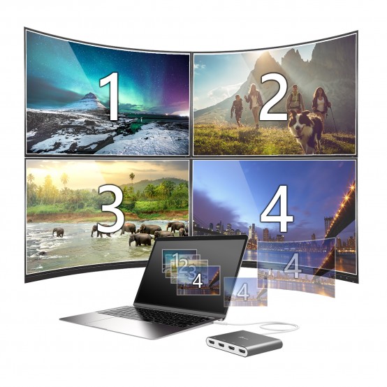 Adaptor j5create USB-C to 4-Port HDMI Multi-Monitor Adapter JCA366-N