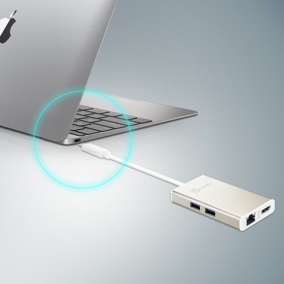 Docking Station j5create USB-C Multi-Adapter - HDMI/Ethernet/USB 3.1 HUB/PD 3.0 JCA374-N