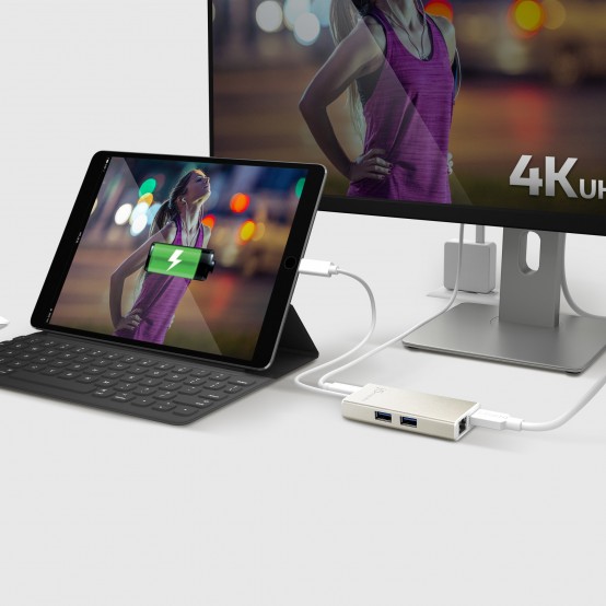 Docking Station j5create USB-C Multi-Adapter - HDMI/Ethernet/USB 3.1 HUB/PD 3.0 JCA374-N