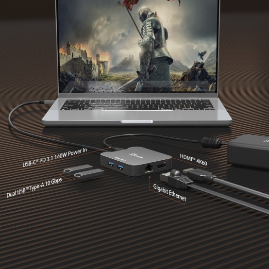 Docking Station J5Create 4K60 Elite USB-C Travel Adapter JCD3191-N