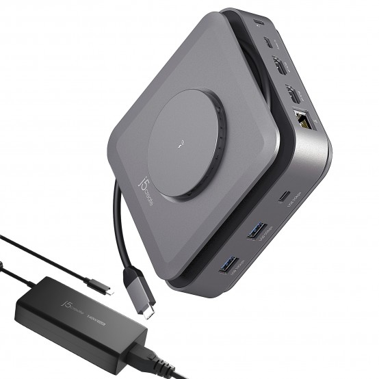 Docking Station J5Create USB-C Dock Dual 4K HDMI with 140W GaN PD 3.1 Power Adapter JCD3199P-FN