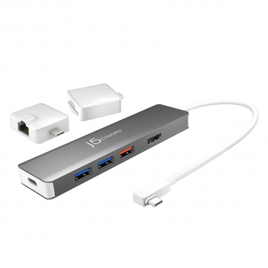 Docking Station j5create USB-C Modular Multi-Adapter with 2 Kits JCD375-N