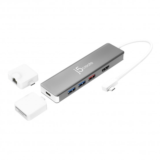 Docking Station j5create USB-C Modular Multi-Adapter with 2 Kits JCD375-N