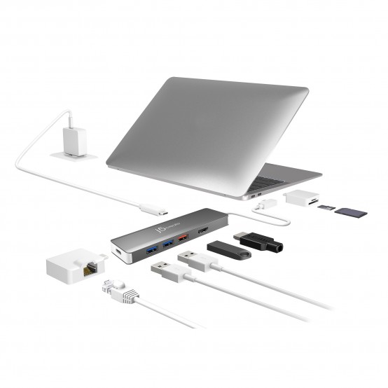 Docking Station j5create USB-C Modular Multi-Adapter with 2 Kits JCD375-N