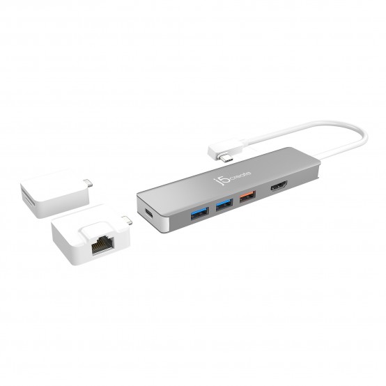 Docking Station j5create USB-C Modular Multi-Adapter with 2 Kits JCD375-N