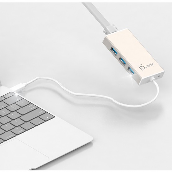 Hub j5create USB-C Gigabit Ethernet & Hub Multi Adapter JCH471-N