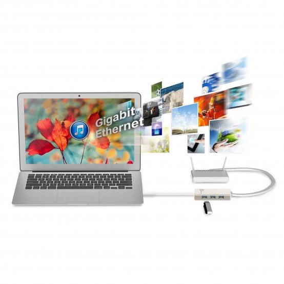 Hub j5create USB-C Gigabit Ethernet & Hub Multi Adapter JCH471-N