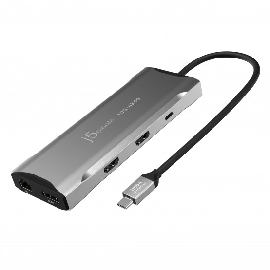 Docking Station j5create 4K60 Elite USB-C Triple-Monitor 10Gbps Mini Dock JCD397-N