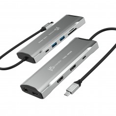 Docking Station j5create 4K60 Elite USB-C Triple-Monitor 10Gbps Mini Dock JCD397-N 2