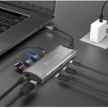 Docking Station j5create 4K60 Elite USB-C Triple-Monitor 10Gbps Mini Dock JCD397-N