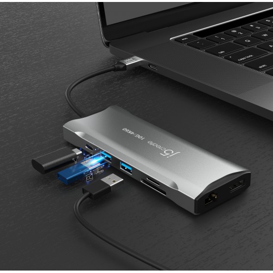 Docking Station j5create 4K60 Elite USB-C Triple-Monitor 10Gbps Mini Dock JCD397-N