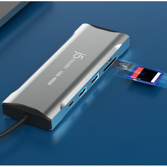 Docking Station j5create 4K60 Elite USB-C Triple-Monitor 10Gbps Mini Dock JCD397-N