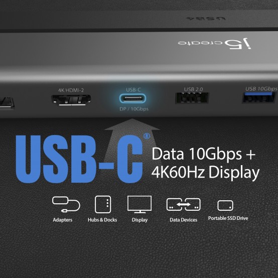 Docking Station J5Create USB4 Triple 4K Display JCD554-N