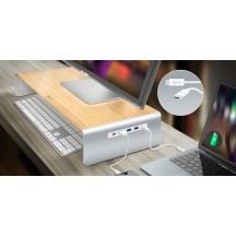 Suport j5create Wood Monitor Stand with Docking Station JCT425-N