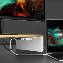 Suport j5create Wood Monitor Stand with Docking Station JCT425-N