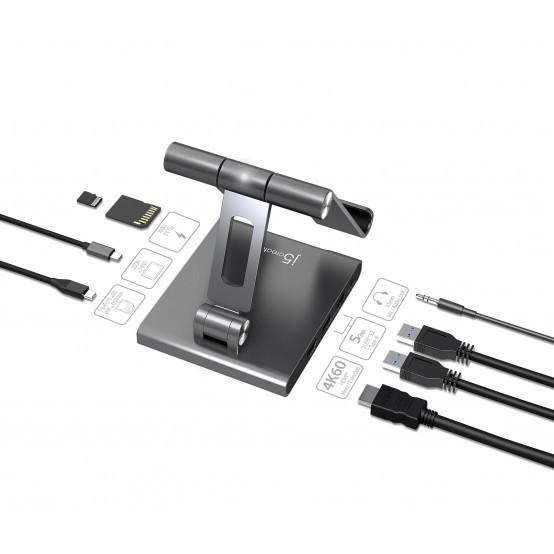 Suport j5create Multi-Angle Stand with Docking Station for iPad Pro JTS224-N
