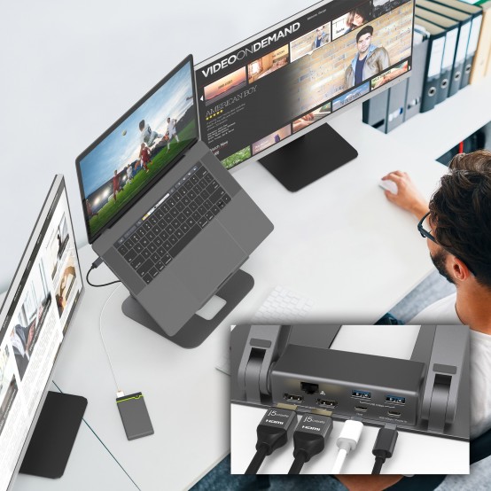 Suport j5create Multi-Angle Dual HDMI Docking Stand JTS427-N