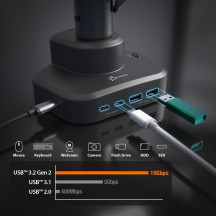 Suport J5Create Ergonomic Monitor Mount with Dock JTSA301-N