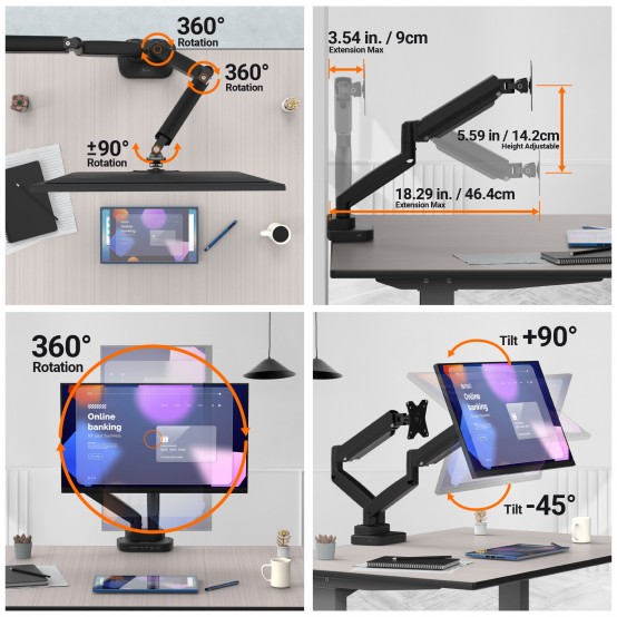 Suport J5Create Ergonomic Dual-Monitor Mount with Docking Station JTSA302-N