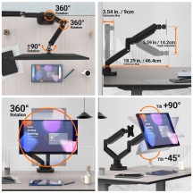 Suport J5Create Ergonomic Dual-Monitor Mount with Docking Station JTSA302-N