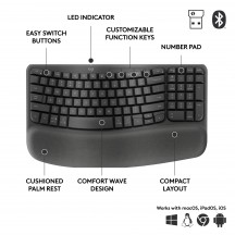 Tastatura Logitech Wave Keys for Business - Ergonomic Keyboard 920-012334