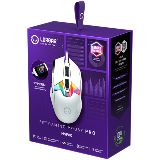 Mouse Lorgar Gaming Mouse Pro MSP80 White LRG-MSP80-WH