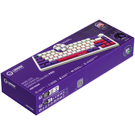 Tastatura Lorgar Wireless 65% Mechanical Gaming Keyboard Pro White LRG-KBP70MW-WH-US