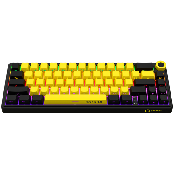 Tastatura Lorgar Wireless 65% Mechanical Gaming Keyboard Pro Black/Yellow LRG-KBP70MW-YL-US