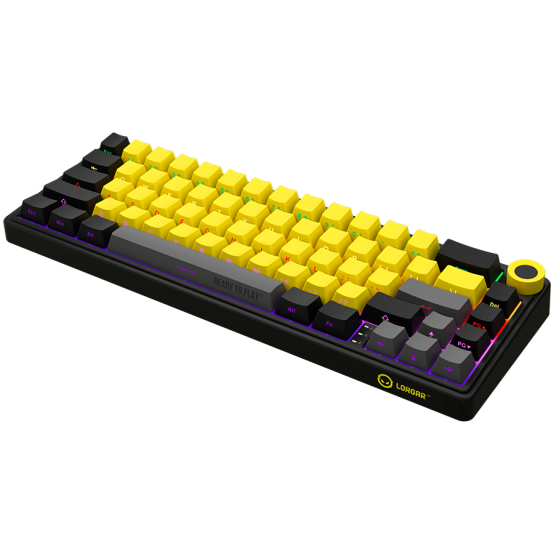 Tastatura Lorgar Wireless 65% Mechanical Gaming Keyboard Pro Black/Yellow LRG-KBP70MW-YL-US