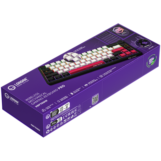 Tastatura Lorgar Wireless 65% Mechanical Gaming Keyboard Pro Black/Red LRG-KBP70MW-BK-US
