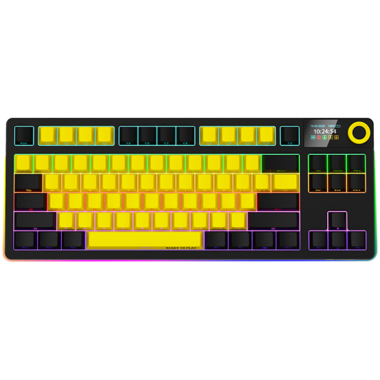 Tastatura Lorgar Wireless TKL Mechanical Gaming Keyboard Pro Black/Yellow LRG-KBP70TKLW-YL-US