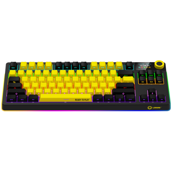 Tastatura Lorgar Wireless TKL Mechanical Gaming Keyboard Pro Black/Yellow LRG-KBP70TKLW-YL-US