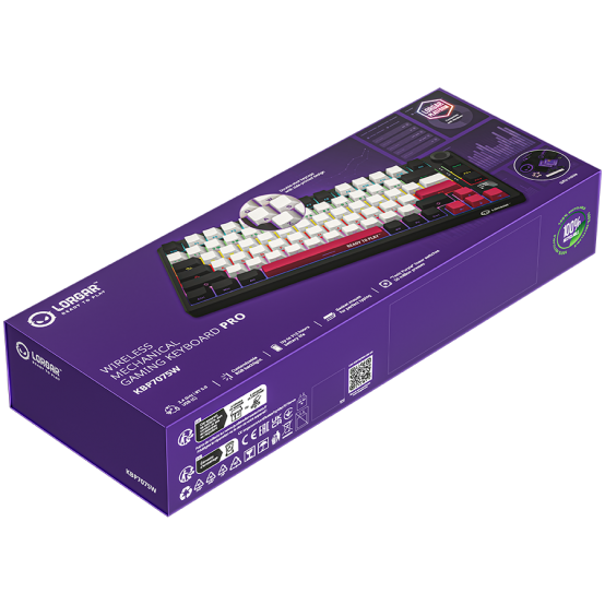 Tastatura Lorgar Wireless 75% Mechanical Gaming Keyboard Pro Black/Red LRG-KBP7075W-BK-US