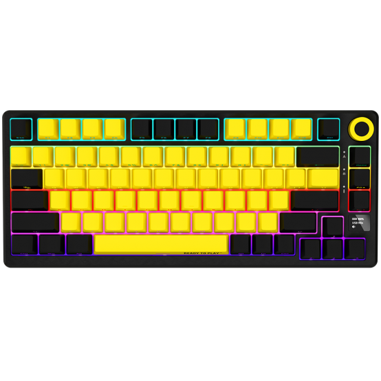 Tastatura Lorgar Wireless 75% Mechanical Gaming Keyboard Pro Black/Yellow LRG-KBP7075W-YL-US