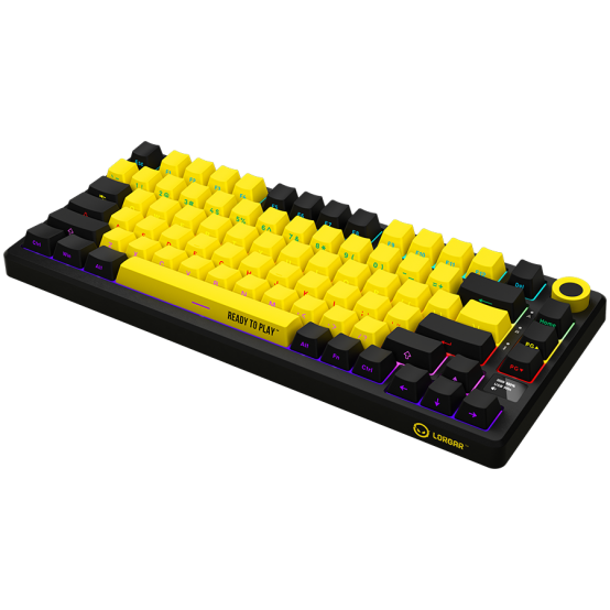 Tastatura Lorgar Wireless 75% Mechanical Gaming Keyboard Pro Black/Yellow LRG-KBP7075W-YL-US